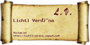 Lichtl Veréna névjegykártya